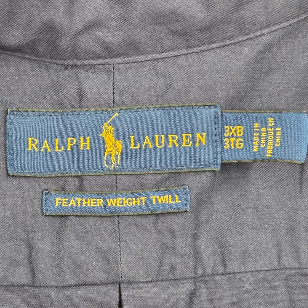Ralph Lauren Feather Weight Twill SS Button Up Shirt Navy Blue Mens 3XB